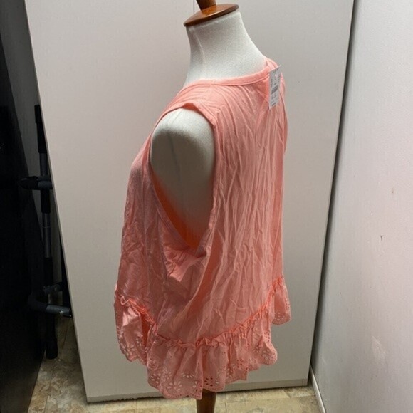 J Crew Factory Eyelet hem tank top Pink - Picture 2 of 6